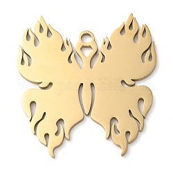304 ciondoli in acciaio inossidabile, charms farfalla, oro, 38x34.5x1.5mm, Foro: 2 mm