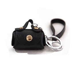 Мини-портмоне из искусственной кожи с кольцом для ключей, брелок кошелек, поменять сумочку на ключи от машины, чёрные, мешок: 5.8x5x3 см