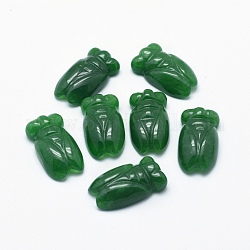 Pendentifs naturels en jade du Myanmar / jade birman, teinte, légumes, 21~23x11.5~14x6mm, Trou: 0.8mm