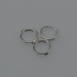 Латунные разрезные кольца, кольца с двойной петлей, платина, 5x1.2 мм, около 3.8 мм внутренним диаметром