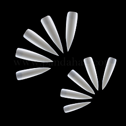 ABS Kunststoff nahtlose falsche Nagelspitzen, üben Maniküre Nagelkunstwerkzeug, beige, 38~50x9.5~13 mm, 500 Stück / Beutel