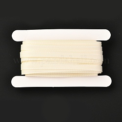 Ruban polyester gros-grain, pour le bricolage fait main, décoration de cadeau, blanc antique, 1/4 pouce (5 mm), environ 10.93 yards (10m)/carte