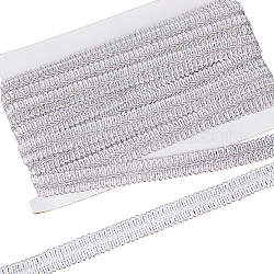 10m ポリエステルムカデレースリボン  ジャカードリボン  ムカデレースリボン  服飾材料  銀  5/8インチ（15~17mm）  約10.94ヤード（10m）/カード