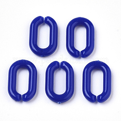 Opake Acryl Verknüpfung Ringe, Quick-Link-Anschlüsse, für die Herstellung von Schmuckkabeln, Oval, mittelblau, 15x9x3 mm, Innendurchmesser: 3.5x9 mm, ca. 2170 Stk. / 500 g