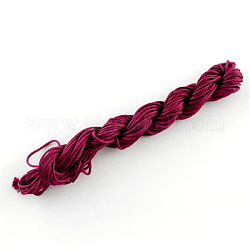 Nylon Thread, Nylon Jewelry Cord for Custom Woven Bracelets Making, Cerise, 2mm, about 13.12 yards(12m)/bundle, 10bundles/bag, about 131.23 yards(120m)/bag