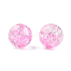 Abalorios de acrílico transparentes crepitar, redondo, rosa perla, 8x7.5mm, agujero: 1.8 mm, acerca 1700pc / 500g