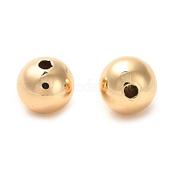 Perles en laiton, ronde, véritable 18k plaqué or, 8x7.5mm, Trou: 1.8mm