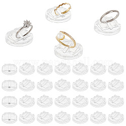 Présentoirs ronds à anneau simple en acrylique transparent, anneau de doigt montrant le titulaire, clair, 2.7x0.8 cm