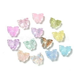 Transparente Glasperle, Schmetterling, Mischfarbe, 12x15x6 mm, Bohrung: 1 mm