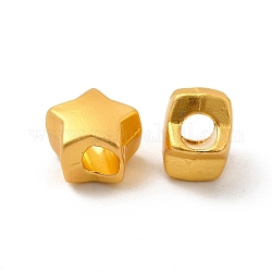 Legierung Tibetische Perlen, Stern, mattgoldene Farbe, 9.5x10x7 mm, Bohrung: 3.7 mm