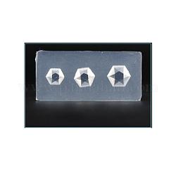 Stampi in silicone a forma esagonale 3d, set di stampi artigianali per gioielli in resina cabochon, chiaro, 4.1x2x0.7cm