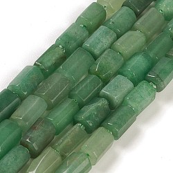 Естественный зеленый авантюрин бисер нитей, с бисером, граненые, колонка, 5.5~7.5 мм, отверстие : 0.7 мм, около 26~33 шт / нитка, 15.67''~16.46'' (39.8~41.8 см)