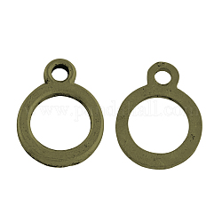 Tibetan Style Alloy Ring Pendants, Cadmium Free & Nickel Free & Lead Free, Antique Bronze, 18x13x2mm, Hole: 2.5mm