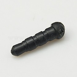 Пластиковый пылезащитный мобильного пробки, чёрные, 16 мм, штифты : 3.5 мм, отверстие : 1 мм