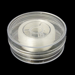 Hilo de cristal elástico japonés, cuerda de pulsera elástica, con caja de embalaje, Claro, 1mm, 35 yardas / caja
