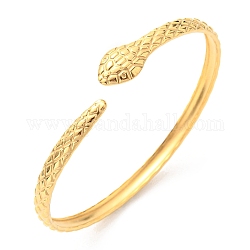304 bracciale rigido con polsino a forma di serpente in acciaio inossidabile, oro, diametro interno: 2-3/8 pollice (6 cm)