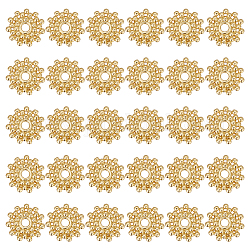 DICOSMETIC 30Pcs Brass Spacer Beads, Long-Lasting Plated, Round, Real 18K Gold Plated, 9x8.5x1mm, Hole: 1.6mm