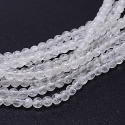 Natural Quartz Crystal Round Beads Strands, Rock Crystal Beads, 10mm, Hole: 1mm, about 40pcs/strand, 16 inch