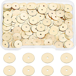 BENECREAT 350Pcs Real 18K Gold Plated Spacer Beads, 8mm Disc Spacer Beads Flat Round Beads Gold Jewelry Making Beads for DIY Bracelet Necklace Earring Making