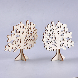 Wooden Jewelry Earring Display Stand, Earring Holder, Tree, Floral White, 82x29.5x80mm