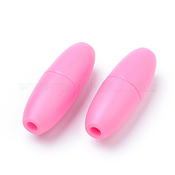 Fermagli separatiste di plastica, per collanine in silicone per dentizione, rosa caldo, 24x9mm, Foro: 2.5 mm