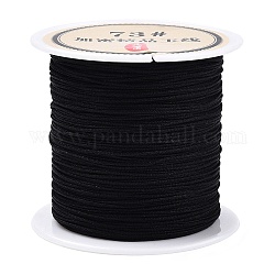 Cordon de noeud chinois en nylon de 40 mètre, cordon de bijoux en nylon pour la fabrication de bijoux, noir, 0.6mm