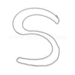 Collares de cadena de 304 acero inoxidable Rolo, con cierre de langosta, color acero inoxidable, 29.64 pulgada (75.3 cm), 3mm
