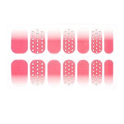 Full Cover Nombre Nail Stickers, Self-Adhesive, for Nail Tips Decorations, Light Coral, 24x8mm, 14pcs/sheet