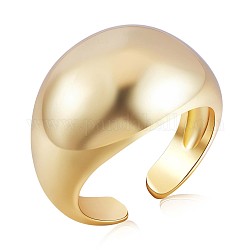 925 offener Manschettenring mit klobiger Kuppel aus Sterlingsilber für Damen, golden, uns Größe 5 1/4 (15.9mm)