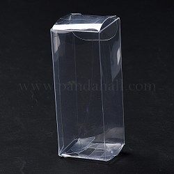 Embalaje de regalo de caja de pvc de plástico transparente rectángulo, caja plegable impermeable, para juguetes y moldes, Claro, caja: 3x3x8.1 cm