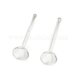 Accessoires de clous d'oreilles en résine, supports strass, clair, 13.5x3.5mm, pin: 0.8 mm, convient pour strass de 3 mm