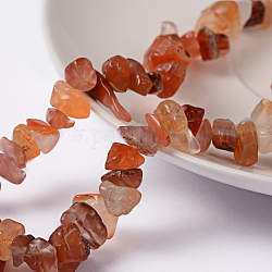 Perles en pierres gemme, cornaline naturelle, rouge-orange, 5~8mm, Trou: 0.3mm, 32~34 pouce