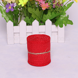 Spitzen Leinenrollen, Jute Bänder für Handwerksherstellung, rot, 60 mm, 2 m / Rolle