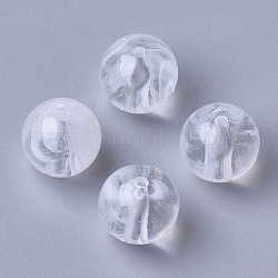 Acryl-Perlen, Nachahmung Edelstein, Runde, klares Weiß, 12x11.5 mm, Bohrung: 1.6 mm, ca. 384 Stk. / 370 g