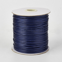 Umweltfreundliche koreanische gewachste Polyesterschnur, Mitternachtsblau, 0.8 mm, ca. 174.97 Yard (160m)/Rolle