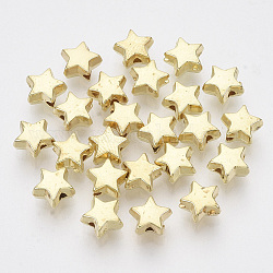 Ccb perline di plastica, stella, oro, 6x6.5x3.5mm, Foro: 1.2 mm