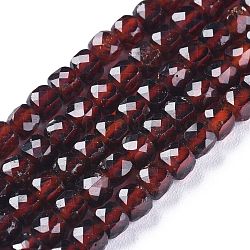 Natural Garnet Beads Strands, Faceted, Cube, 4~4.5x4.5~5x4.5~5mm, Hole: 0.7mm, about 97pcs/strand, 15.35 inch(39cm)