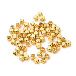 Perline in ottone, placcato di lunga durata, cubo, vero placcato oro 18k, 2x2x2mm, Foro: 0.8 mm
