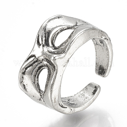 Сплав манжеты кольца пальцев, маска, античное серебро, размер США 9 3/4 (19.5 мм)