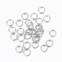 304 anelli portachiavi in ​​acciaio inox, doppi anelli anelli di salto anelli di salto, colore acciaio inossidabile, 4.5x1mm, circa  3.5mm diametro interno
