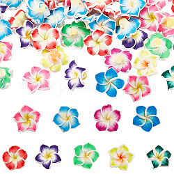 SUNNYCLUE 60Pcs Hawaii Flower Beads Plumeria Beads Bulk Large Floral Flowers 20x10mm Bead Charms Handmade Polymer Clay Flower Loose Spacer Beads for Jewelry Making Beading Kit DIY Necklace Supplies