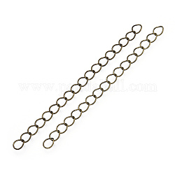 Extensor de cadena de hierro, cadenas del encintado, sin níquel, Bronce antiguo, 50mm, link: 5~5.5x3.5~4x0.5 mm