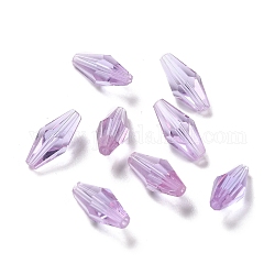 Perles en verre transparentes, facette, Toupie, Prune, 16x8mm, Trou: 1mm