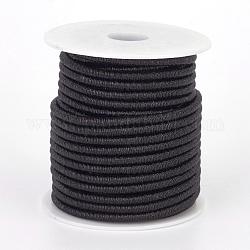 Полиэфирный металлический шнур, с железными цепями внутри, чёрные, 4x3.5~4 мм, Около 18 ярдов / рулон