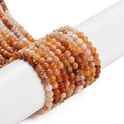 Fili di perle di giada naturale myanmar, sfaccettato, tondo, 3mm, Foro: 0.8 mm, circa 119~122pcs/filo, 15.28~15.43 pollice (38.8~39.2 cm)