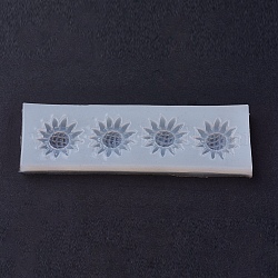 Food Grade Silicone Molds, Resin Casting Molds, For UV Resin, Epoxy Resin Jewelry Making, Flower, White, 35x120x8mm, Inner Size: 23mm