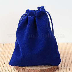 Pochettes rectangle en velours, bonbons sacs cadeaux fête de noël mariage faveurs sacs, bleu minuit, 23x15 cm