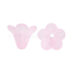 Perlas de acrílico esmerilado, flor, rosa, 10x13.5mm, agujero: 1.8 mm, aproximamente 1600 unidades / 500 g