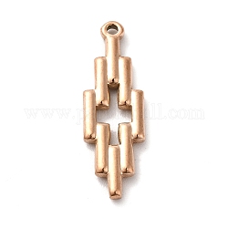 Revestimiento iónico (ip) 304 colgante de acero inoxidable, cruz, oro rosa, 28x9x2mm, agujero: 1.4 mm