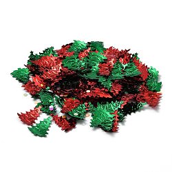 Confeti de dispersión de mesa de plástico, para decoraciones de fiesta de navidad, árbol y plano redondo, color mezclado, 3~24x3~18.3x0.3~0.5mm
